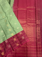 VSM309 - pastel green color body , dusky pink color pallu , blouse&nbsp;