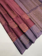 VSM367 - dusky pink color body , lavender color pallu , blouse&nbsp;