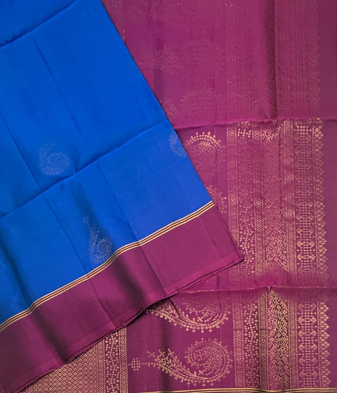 VSM363 - royal blue color body , purple color pallu , blouse&nbsp;