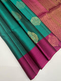 VSM369 - peacock green color body &amp;, purple color pallu , blouse&nbsp;
