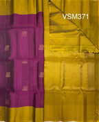 VSM371 - purple color body , yellow with green color pallu , blouse&nbsp;