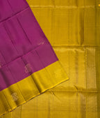 VSM371 - purple color body , yellow with green color pallu , blouse&nbsp;