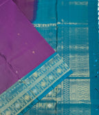 VST269 -  purple color body , blue color pallu , blouse - Pure silk saree