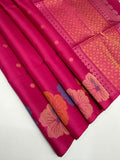 VST272 - magenta color body , pallu , blouse - Pure silk saree