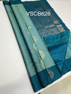 VSCB626 - dual blue color body , blue color pallu , blouse - Pure silk saree
