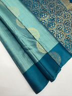 VSCB626 - dual blue color body , blue color pallu , blouse - Pure silk saree