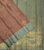 VSCB628 - onion pink color body , pastel blue color pallu , blouse - Pure silk saree