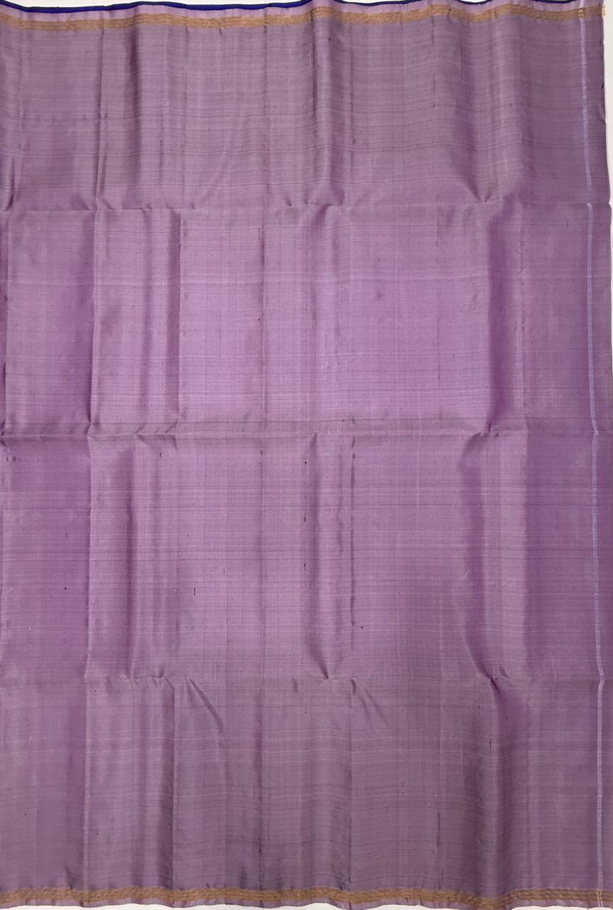 VSBL407 - royal blue color body , lavender color pallu , blouse - Pure silk saree