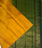 VSBL415 - mustard color body , green color pallu , blouse - Pure silk saree
