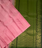 VSBL417 - pink color body , green color pallu , blouse - Pure silk saree