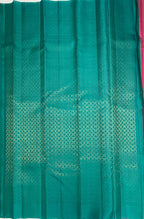 VSBL412 - lotus pink color body , sea blue color pallu , blouse - Pure silk saree
