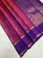 VSOH451 - violet with pink color body , violet color pallu , blouse - Pure silk saree