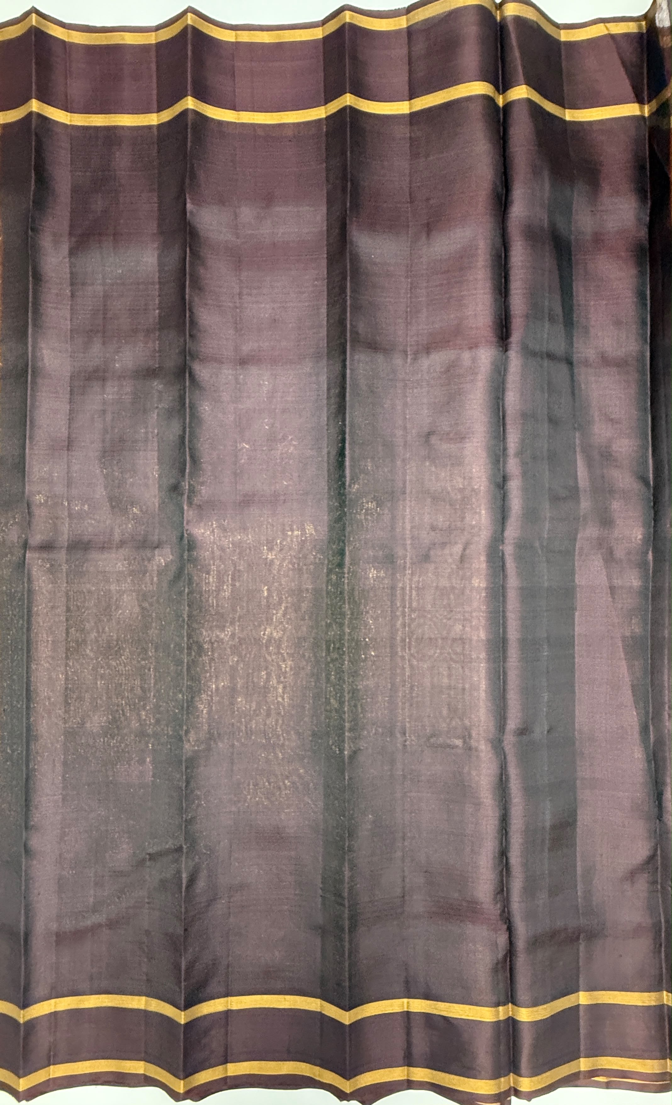 VSOH453 - honey brown color body , dark purple color pallu , blouse - Pure silk saree