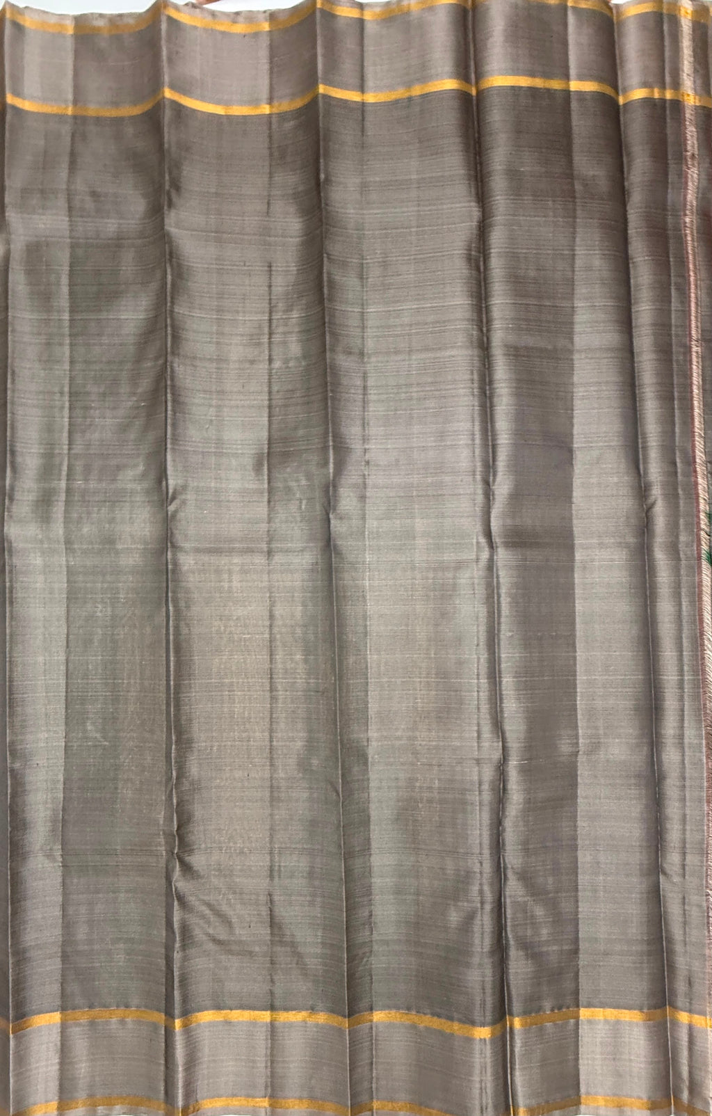 VSOH454 - maroon color body , grey color pallu , blouse - Pure silk saree