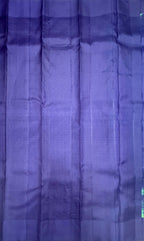 VSOH455 - peacock blue color body , navy blue color pallu , blouse - Pure silk saree
