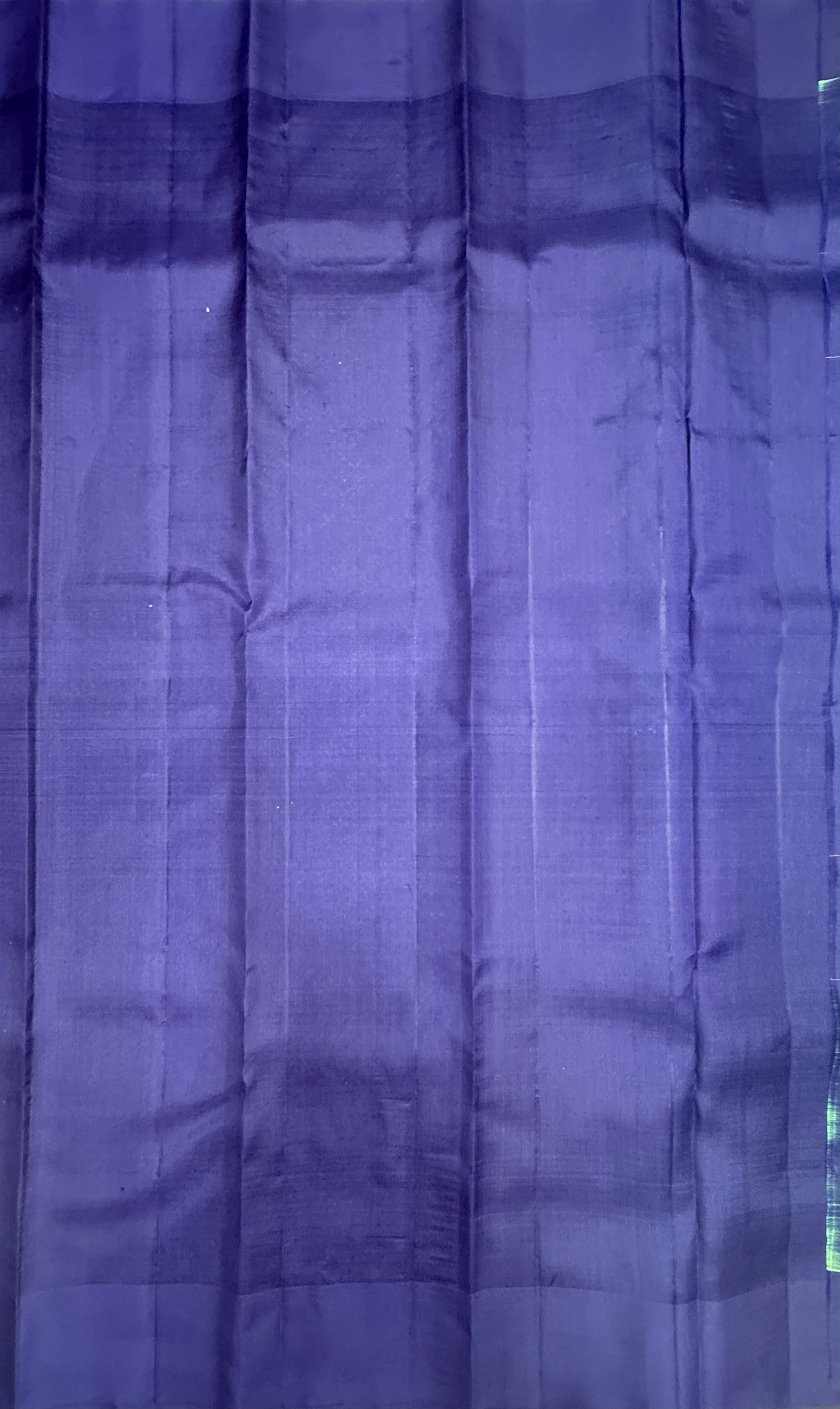 VSOH455 - peacock blue color body , navy blue color pallu , blouse - Pure silk saree