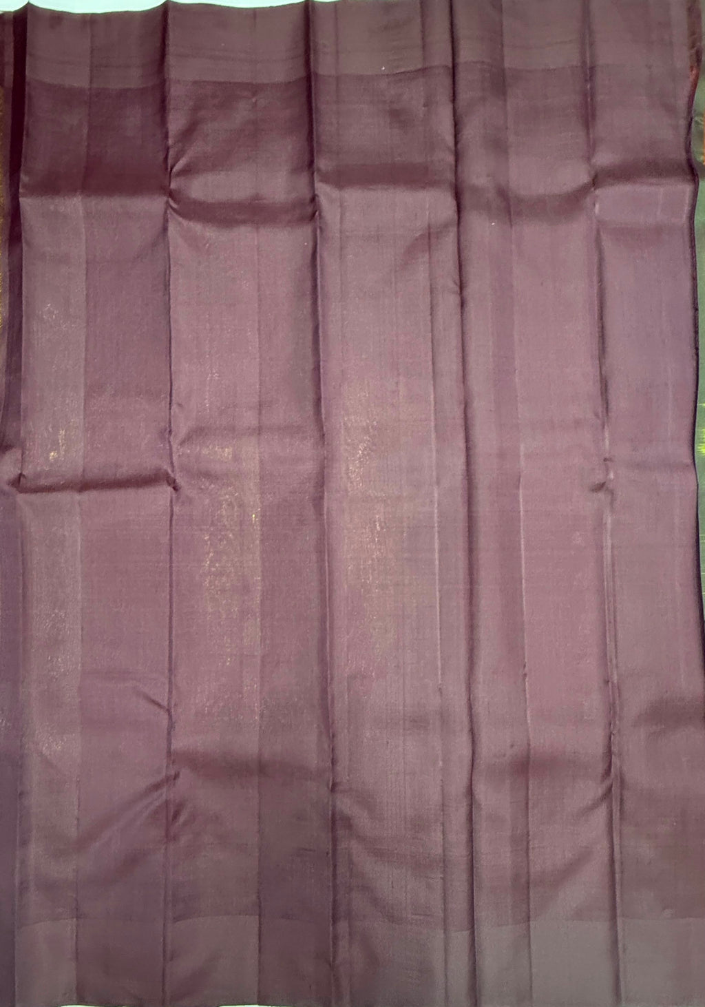 VSOH456 - rust orange color body , dark purple color pallu , blouse - Pure silk saree