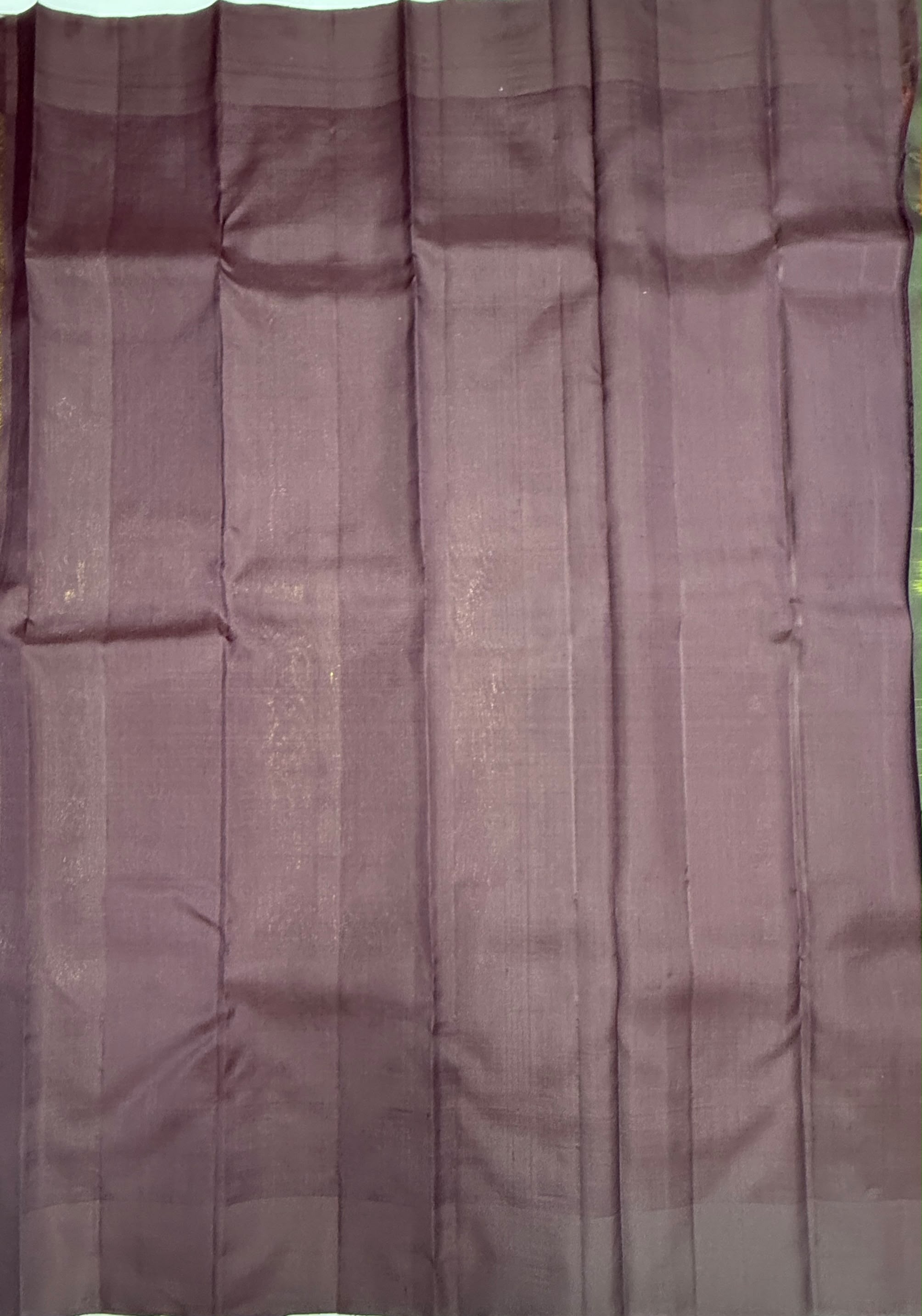 VSOH456 - rust orange color body , dark purple color pallu , blouse - Pure silk saree