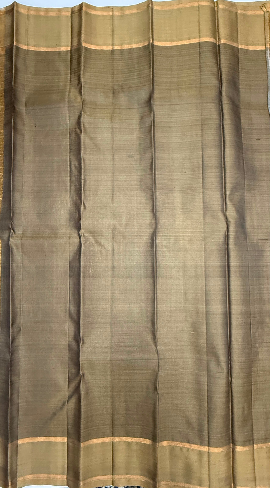 VSOH457- daark brown color body , beige color pallu , blouse - Pure silk saree