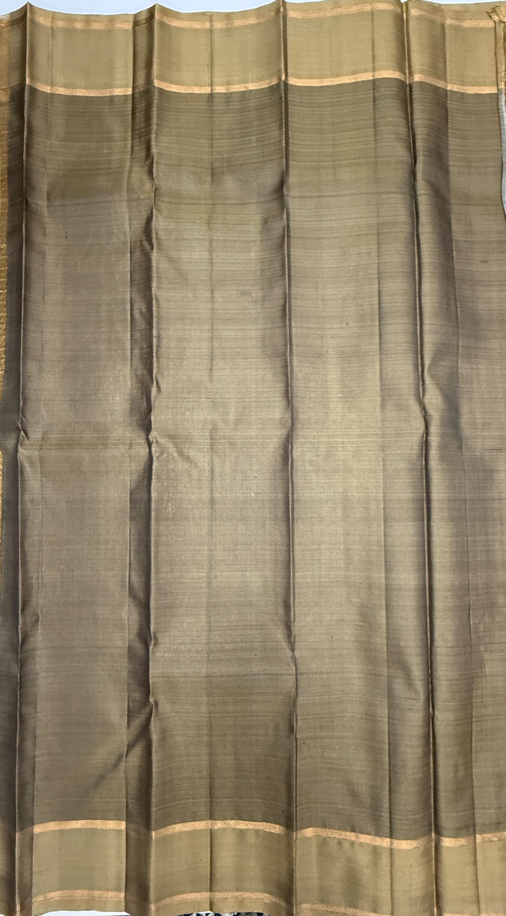 VSOH457- daark brown color body , beige color pallu , blouse - Pure silk saree