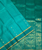 VSOH460 - sea blue color body , dark sea blue color pallu , blouse - Pure silk saree