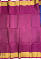 VSOH461- royal blue color body , purple color pallu , blouse - Pure silk saree