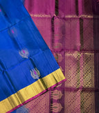 VSOH461- royal blue color body , purple color pallu , blouse - Pure silk saree