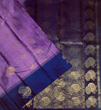 VSF1036 - lavender color body , ink blue color pallu,blouse - Pure silk saree