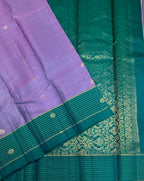 VSF1045 - dual blue color body , peacock green color pallu,blouse - Pure silk saree