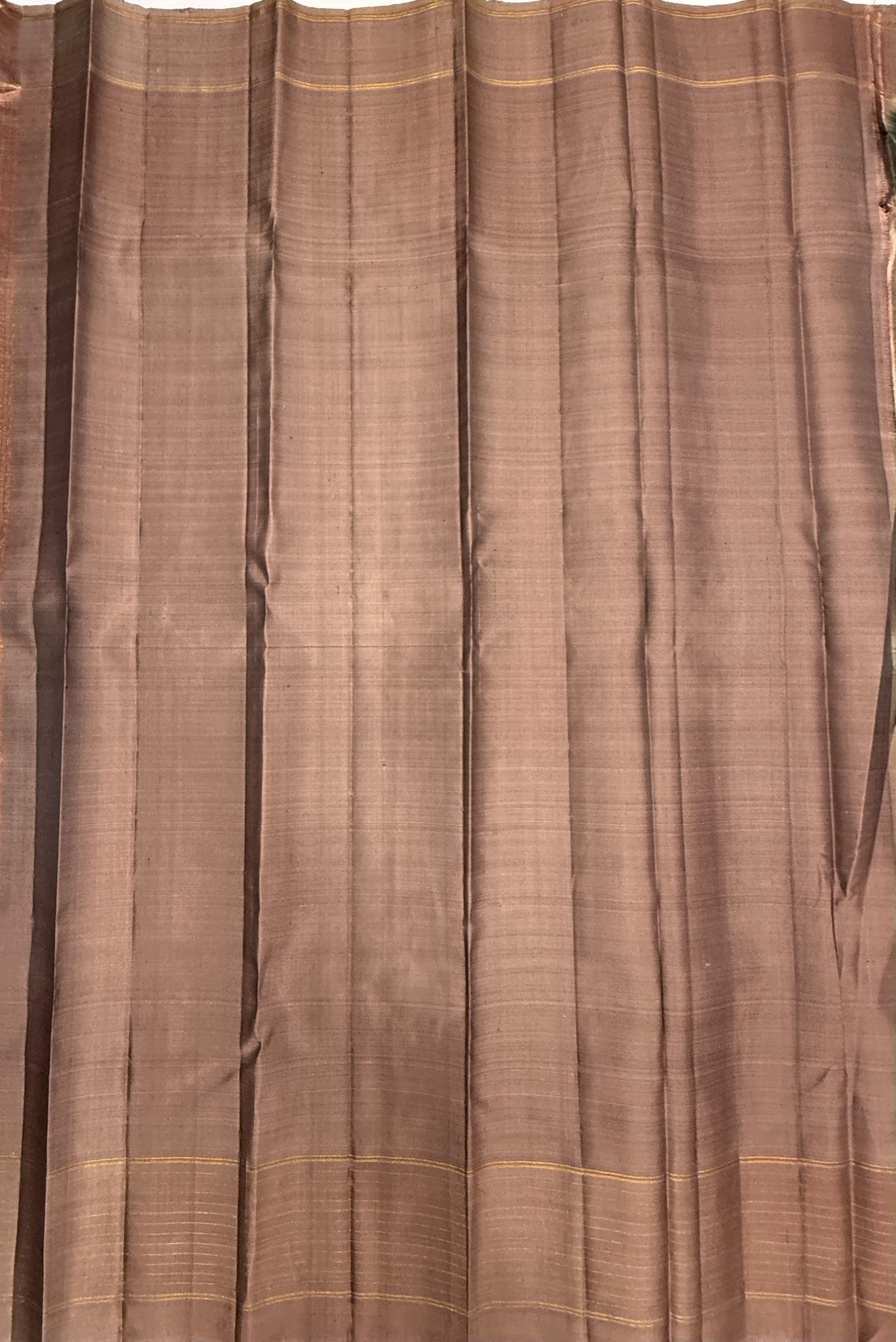 VSF1046 - dark green color body , onion pink color pallu,blouse - Pure silk saree