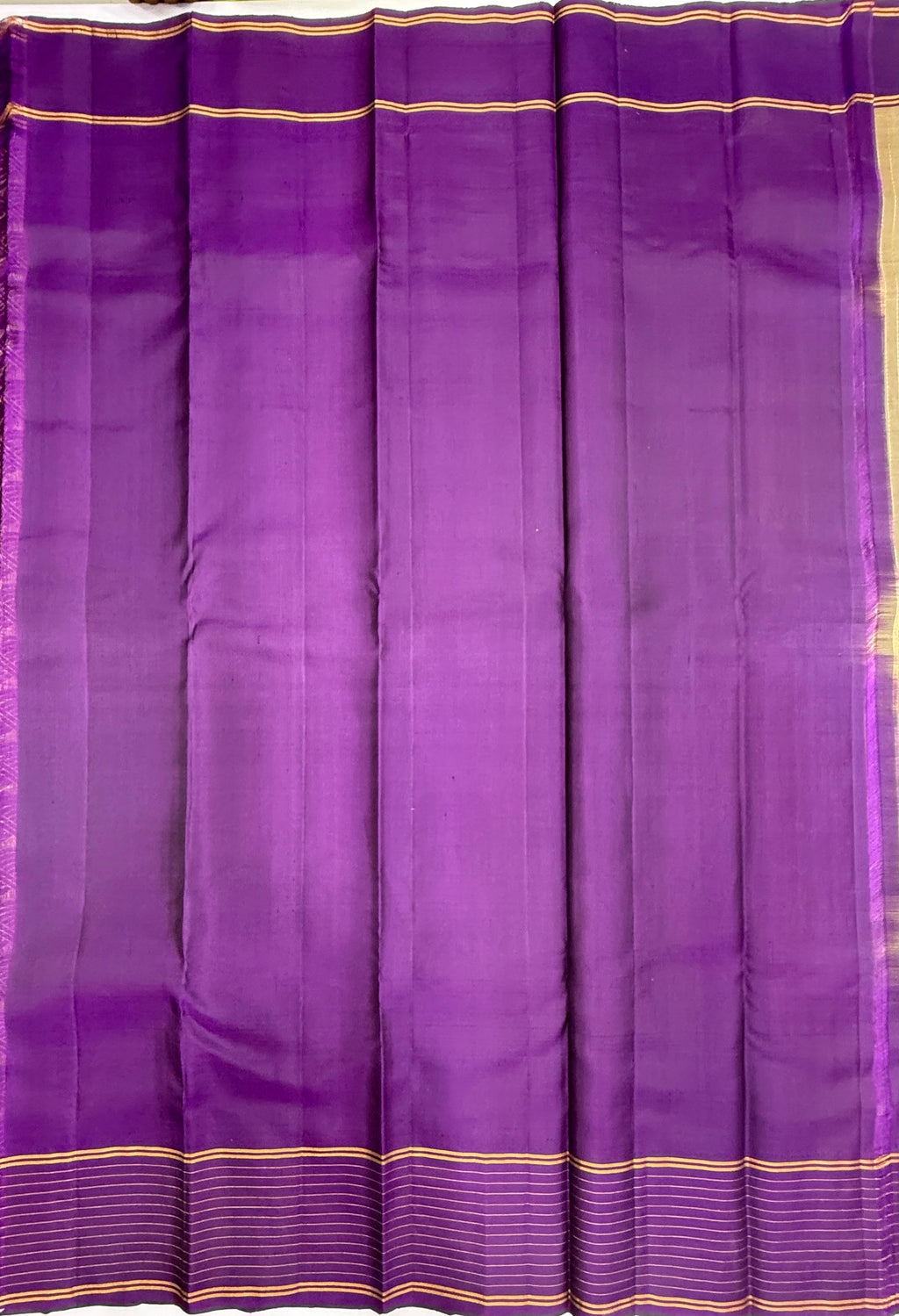 VSF1047 - grey color body , violet color pallu,blouse - Pure silk saree