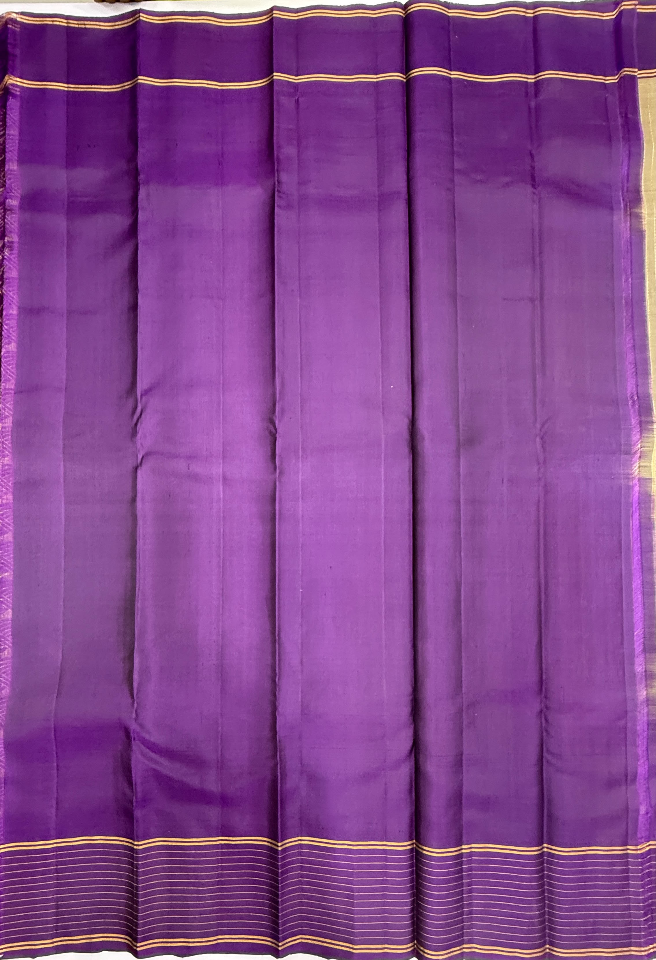 VSF1047 - grey color body , violet color pallu,blouse - Pure silk saree