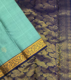 VSF1049 - pastel blue color body , navy blue color pallu,blouse - Pure silk saree