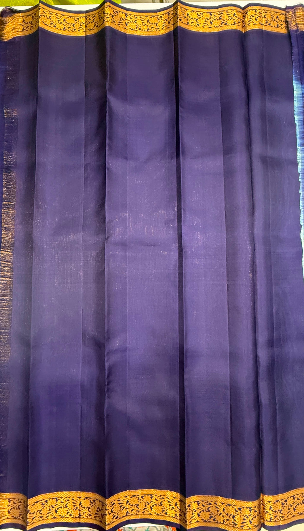 VSF1049 - pastel blue color body , navy blue color pallu,blouse - Pure silk saree