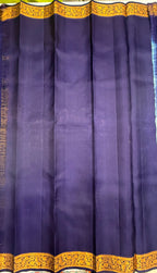 VSF1049 - pastel blue color body , navy blue color pallu,blouse - Pure silk saree