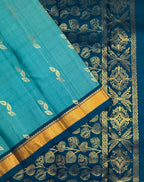 VSF1050 - blue color body , peacock blue color pallu,blouse - Pure silk saree