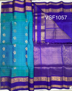 VSF1057 - royal blue color body , violet color pallu,blouse - Pure silk saree
