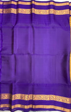 VSF1055 - khaki color body , violet color pallu,blouse - Pure silk saree