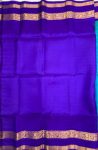 VSF1057 - royal blue color body , violet color pallu,blouse - Pure silk saree