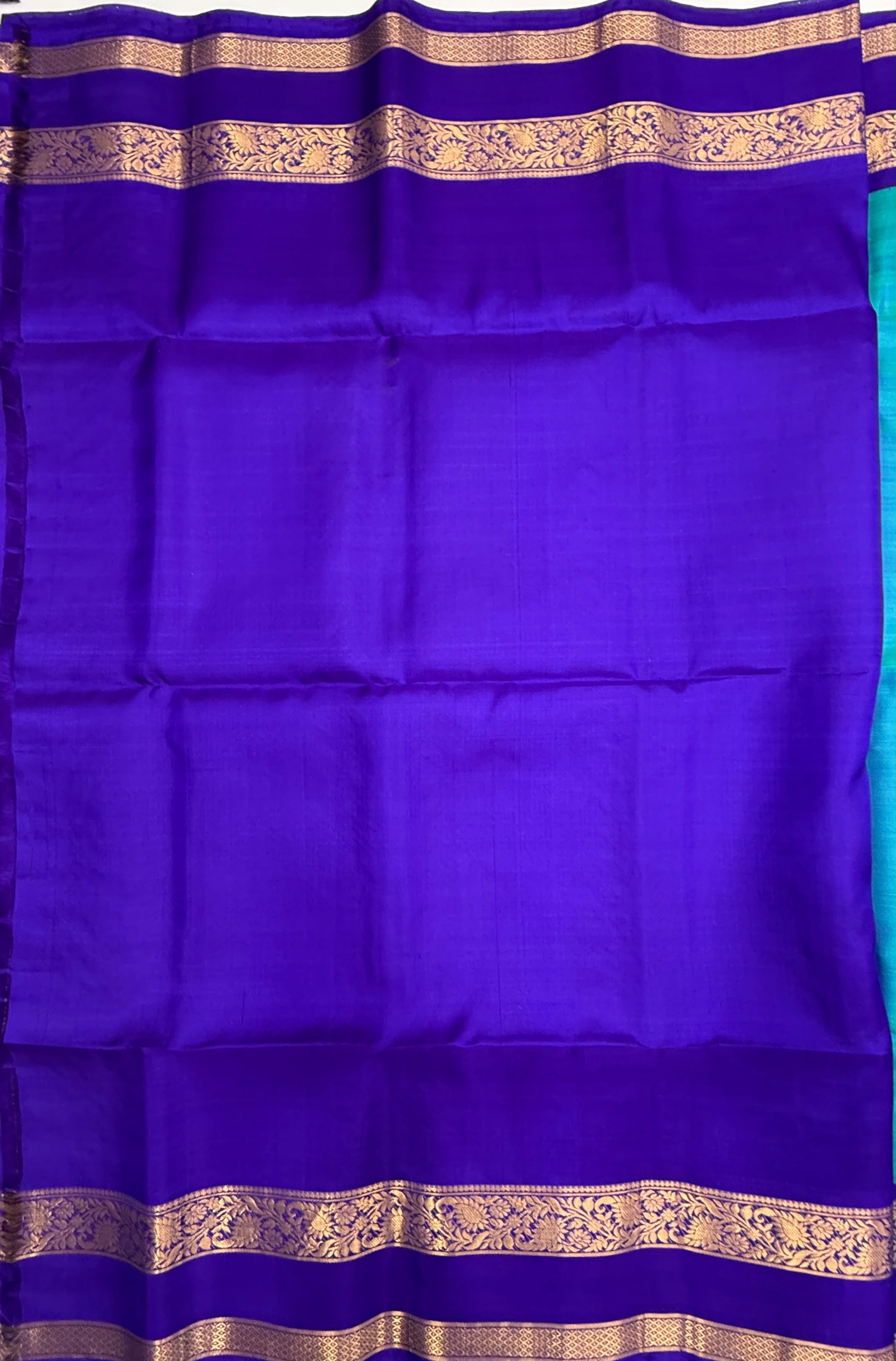 VSF1057 - royal blue color body , violet color pallu,blouse - Pure silk saree