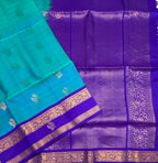 VSF1057 - royal blue color body , violet color pallu,blouse - Pure silk saree