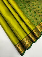 VSF1061 - dual green color body ,green color pallu,blouse - Pure silk saree