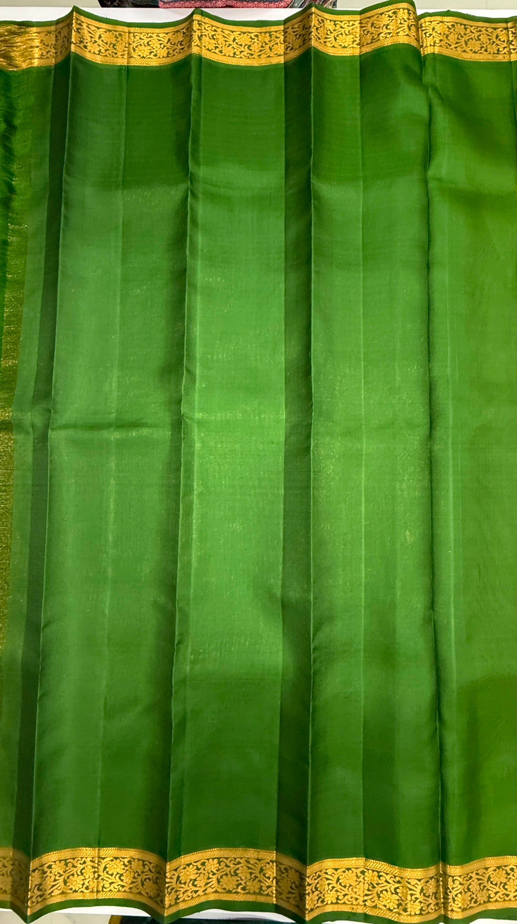 VSF1061 - dual green color body ,green color pallu,blouse - Pure silk saree