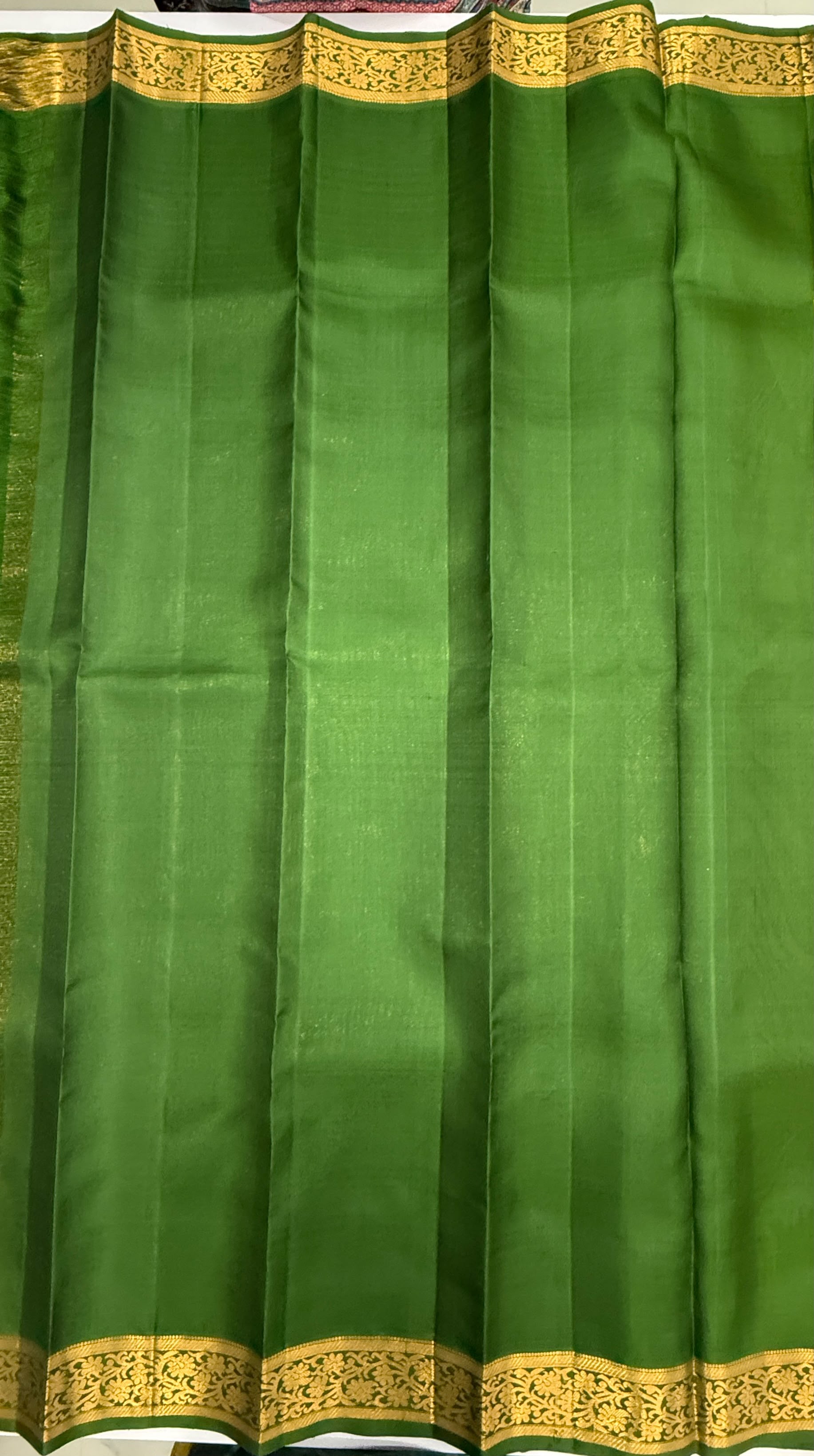VSF1061 - dual green color body ,green color pallu,blouse - Pure silk saree