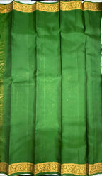 VSF1062 - grey color body , green color pallu,blouse - Pure silk saree