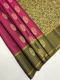 VSF1064 - purple color body , cow dung green color pallu,blouse - Pure silk saree