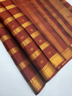 VSF1069 - maroon color body , pallu,blouse - Pure silk saree