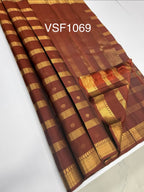 VSF1069 - maroon color body , pallu,blouse - Pure silk saree