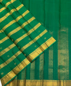 VSF1070 - green color body , pallu,blouse - Pure silk saree