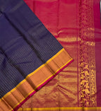 VSF1074 - navy blue color body ,&nbsp; purple color pallu,blouse - Pure silk saree